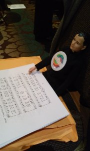 Getting ready for the morning Eucharist.