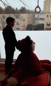 Kenny and Fern check out the view from our room.